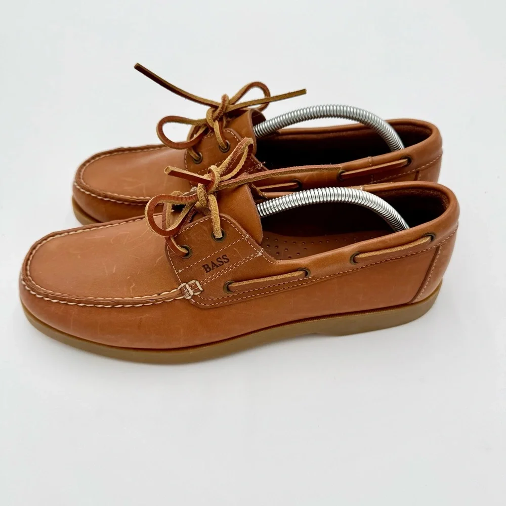 Bass‎ Men's Brown Leather Boat Shoes